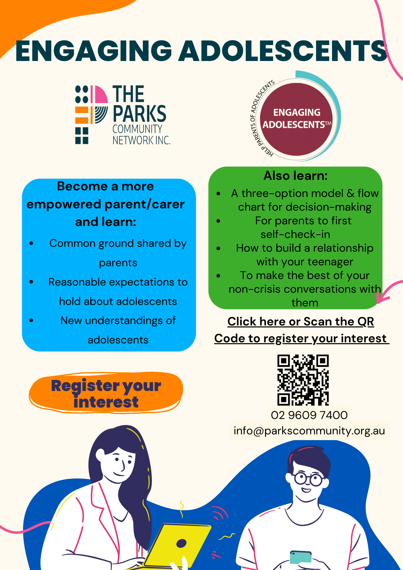 Engaging Adolescents EOI with QR Code Flyer